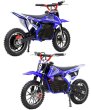 画像4: RSBOX 500W搭載電動ポケバイ 速度コントローラー付き モトクロスモデル ダートバイクタイプポケットバイク ブルー CR-DBE07 低車高モデル (4)
