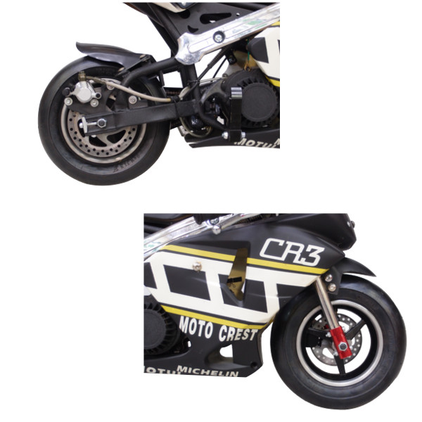 ☆最速50ccポケットバイク☆GP CREST黒白カラーモデル【各安消耗部品】 - RS☆BOX