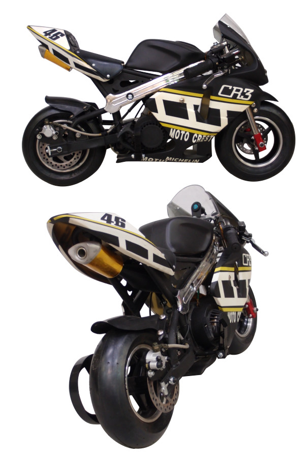 ☆最速50ccポケットバイク☆GP CREST黒白カラーモデル【各安消耗部品】 - RS☆BOX